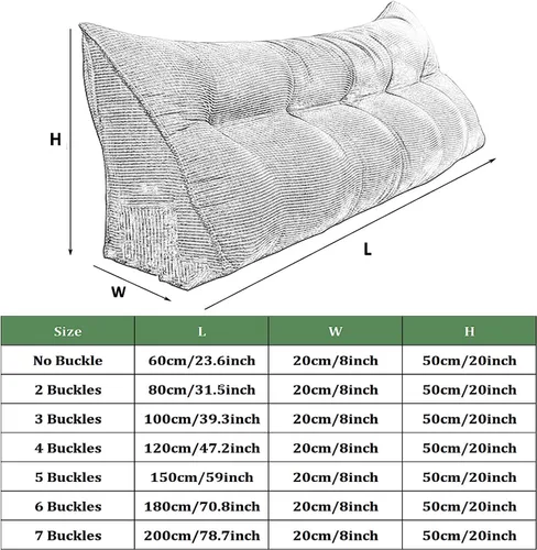 Miniatura 7 de Almohada de cuña de lectura triangular Queen, cojín de respaldo para cabecero reclinable, almohada de lectura, cojín triangular para posicionamiento