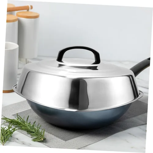 Miniatura 5 de Tapa redonda de acero inoxidable para cocinar al vapor para cocinar a la plancha y parrilla, utensilios de cocina versátiles para parrilla superior