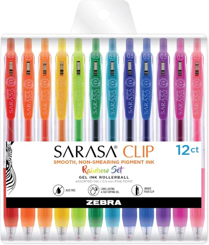 Miniatura 7 de Zebra Pen Sarasa Clip Decoshine - Bolígrafo de gel retráctil, punta fina de 0.020 in, colores metálicos surtidos, funciona bien en papel oscuro