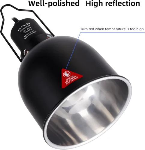 Miniatura 3 de DXOPHIEX Lámpara de Calor para Reptiles de Cúpula Profunda de 5.5 pulgadas, Accesorio de Luz para Reptiles, Accesorio de Luz UVB Máx 100W