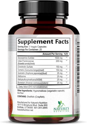 Miniatura 9 de Glucosamina Condroitina MSM 2100mg - Suplemento de apoyo articular de 3 veces fuerza para movilidad articular y comodidad para hombres y mujeres