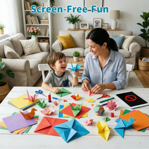 Miniatura 7 de Koogel 500 hojas de papel de origami de colores, 6 x 6 pulgadas/2.82 oz/m², papel cuadrado de doble cara para principiantes, suministros de regreso