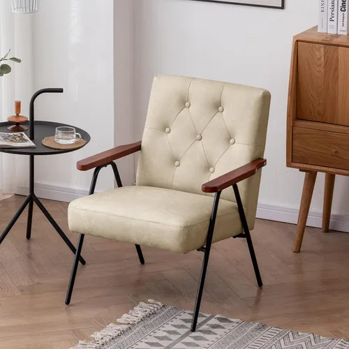 Miniatura 2 de UNICOO - Sillas decorativas modernas, sillón de mediados de siglo, sillas de sala de estar, silla de ocio con patas de metal, sillas laterales