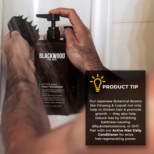 Miniatura 6 de BLACKWOOD FOR MEN Active Man Daily Shampoo - Champú espesante y aclarante para cabello o cuero cabelludo normal a graso - Combate la pérdida