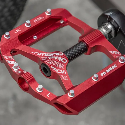 Miniatura 8 de Pedales de bicicleta de montaña Tubo de eje de fibra de carbono Pedales de bicicleta de aluminio 2 rodamientos ligeros ahorro de mano de obra