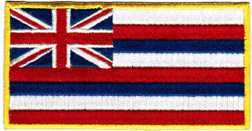 Miniatura 49 de Parche bordado de la bandera del estado de Hawaii Kanaka Maoli para planchar Kamehameha hawaiano