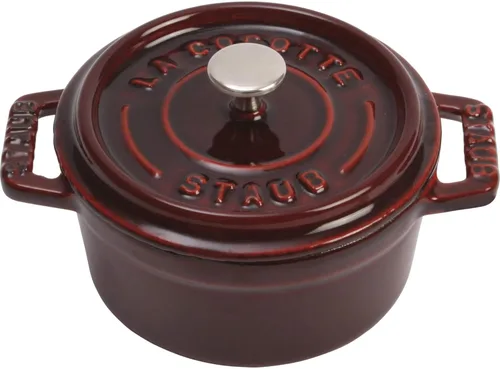 Miniatura 13 de Staub Mini cocotte redondo de hierro fundido .25 cuartos de galón - Trufa blanca, fabricado en Francia blanco (White Truffle)