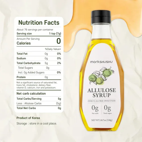 Miniatura 2 de MONKSHUSHU Jarabe de Alulosa 18.7 Fl Oz - Edulcorante Líquido para Cocinar, Hornear y Bebidas - Dieta Keto, Apto para Veganos, Jarabe Fino de Mezcla