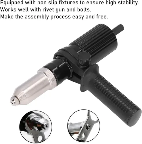 Miniatura 8 de Adaptador de pistola remachadora eléctrica, Accesorio de pistola de remache, Máquina de remache de taladro eléctrico, Remache de agarre y clavo