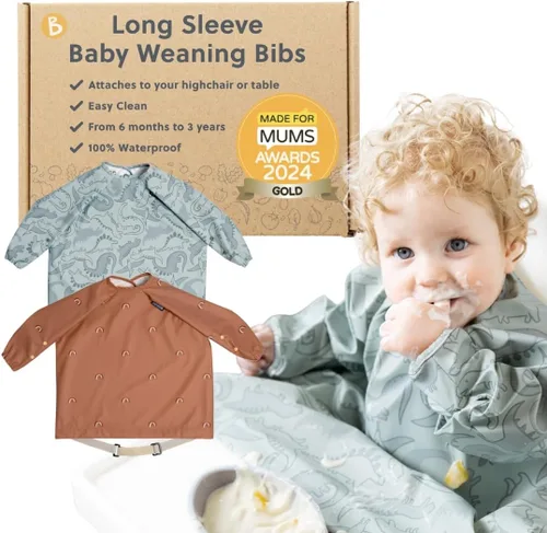 Miniatura 9 de BIBaDO - Baberos de manga larga para bebés - Bebés y niños pequeños de 6 a 36 meses - Babero de destete dirigido por el bebé - Fácil de limpiar