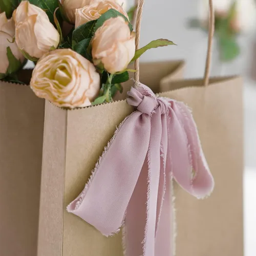 Miniatura 4 de MEEDEE Cinta de Gasa Deshilachada Rosa Empolvado de 2 Pulgadas Cintas de Gasa con Flecos Cintas Rosa Empolvado para Manualidades Cinta de Gasa