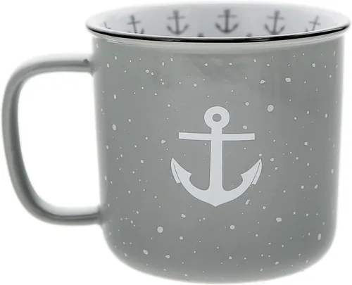 Miniatura 3 de Pavilion - Taza de cerámica de 18 onzas, color gris con acabado moteado, taza de café duradera de pared gruesa estilo campamento, taza de fogata