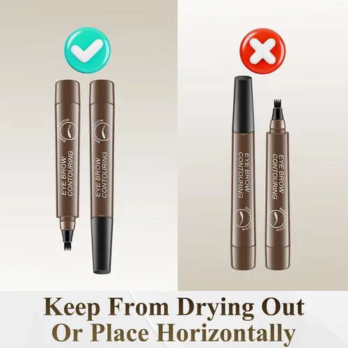Miniatura 6 de Lápiz de contorno de cejas, lápiz de cejas de microblading impermeable con aplicador de punta de micro tenedor de 4 puntas, lápices líquidos