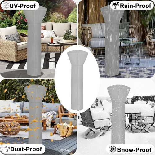 Miniatura 7 de OutdoorLines Fundas impermeables para calentadores de patio al aire libre con cremallera y bolsa de almacenamiento, a prueba de polvo, resistente a
