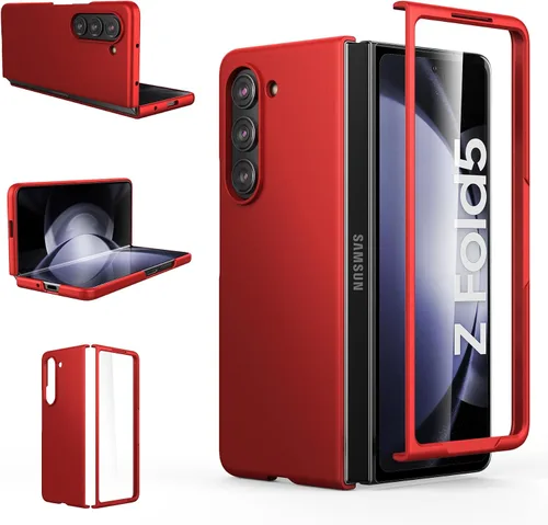 Miniatura 12 de Foluu Funda Slim Fit para Samsung Galaxy Z Fold 5, con protector de pantalla frontal integrado, cubierta protectora de PC mate ultradelgada