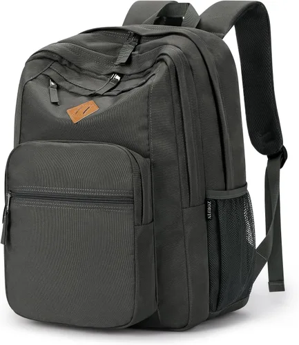 Miniatura 38 de ZORFIN - Mochila de 26 litros para la escuela, universidad y viajes, impermeable, con 8 compartimentos, Verde militar, Moderno