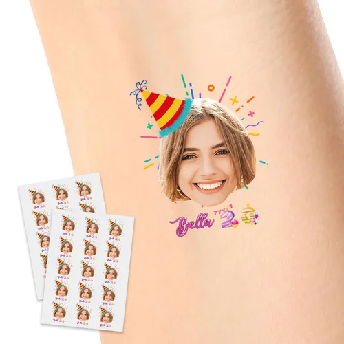Miniatura 25 de YESCUSTOM Tatuajes temporales personalizados con foto, tatuaje facial personalizado con logotipo para adultos, parejas, mujeres, hombres, tatuajes