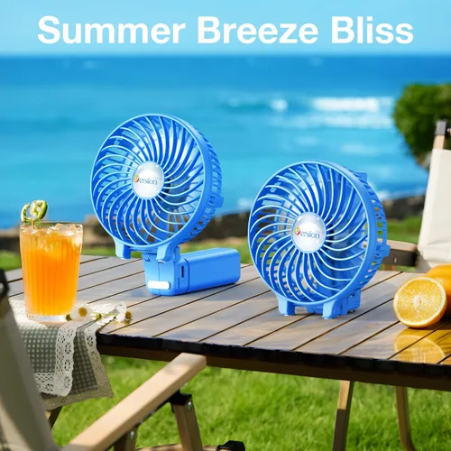 Miniatura 7 de VersionTECH. Ventilador portátil de mano, potente+durable+4000mAh+plegable 180°, mini ventiladores de mesa con USB recargable operado por batería