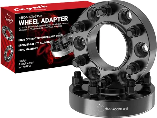 Miniatura 43 de Wheel Accessories Parts 4 adaptadores de espaciadores de rueda centrados en buje de 6 x 5.5, 0.236 x 5.500 in, 1.25 pulgadas de grosor, 3.063 in
