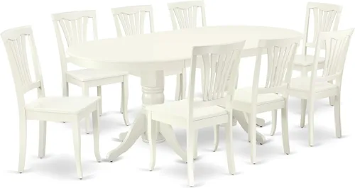 Miniatura 20 de East West Furniture VAAV5-LWH-W - Juego de comedor de 5 piezas para 4 personas, incluye una mesa de comedor ovalada con hojas de mariposa y 4 sillas