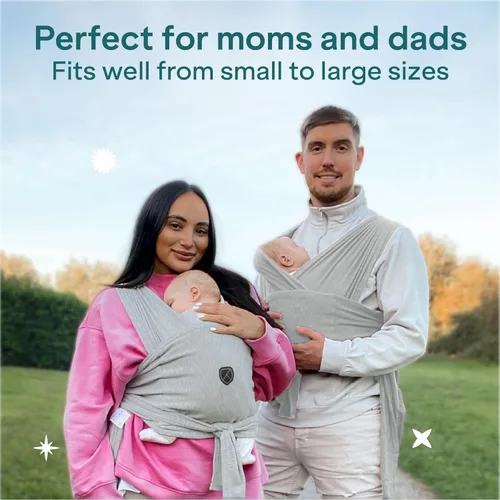 Miniatura 6 de Koala Babycare Portabebés Envolvente para Bebé, Fácil de Usar Como una Camiseta - Portabebés Original para Recién Nacido hasta Niño Pequeño - Gris