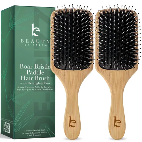 Miniatura 9 de Cepillo de cerdas de jabalí para mujeres y hombres, cepillo de pelo natural 100% cerdas suaves de jabalí para cabello fino y delgado