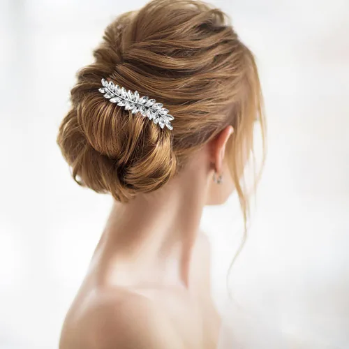 Miniatura 5 de 3 pinzas para el pelo nupcial con diamantes de imitación, horquillas de cristal, horquilla plateada, pasador de joyería para novias, damas de honor
