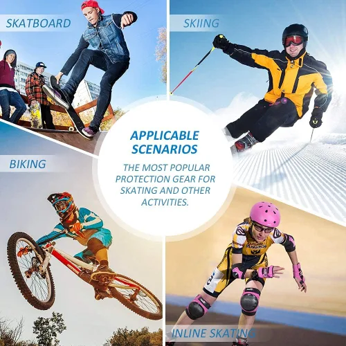 Miniatura 8 de JBM - Juego de equipo de protección para patinaje para niños y adultos, desde principiantes hasta avanzados, casco para monopatín, rodilleras y Gris