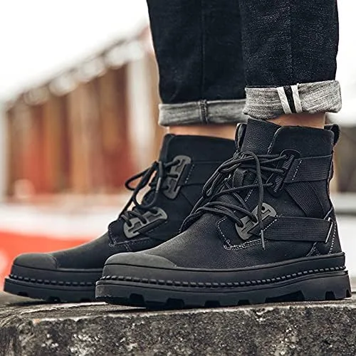 Miniatura 6 de Botas Chelsea para hombre, zapatos casuales de cuero para hombre, Oxford para hombre, color negro, talla grande de EE. UU. para cuero de vaca ancho