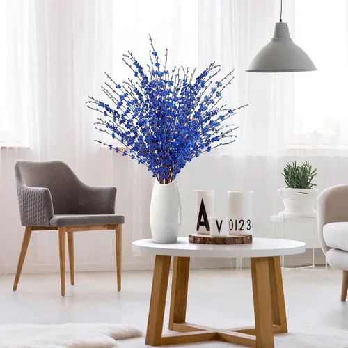 Miniatura 5 de Sggvecsy 10 piezas flores artificiales de jazmín de 29.5 pulgadas de largo, ramo de flores falsas altas, plantas de jazmín falsas, ramas secas