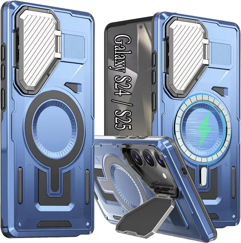 Miniatura 7 de para Galaxy S24 Plus Funda Magnética, Funda Resistente y Rugosa con Protección contra Caídas [Compatible con Carga Inalámbrica Rápida] Funda