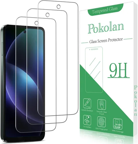Miniatura 8 de Pokolan Paquete de 3 protectores de pantalla de privacidad para Motorola Moto G Power 5G 2025, película de vidrio templado privado anti espía