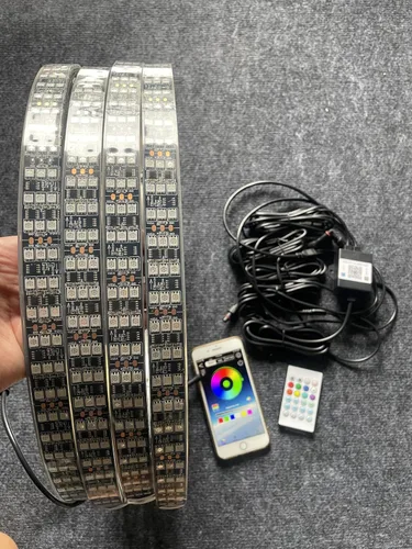 Miniatura 3 de Luces LED de rueda de 17.5 pulgadas, triple fila RGB + blanco + flujo de persecución de color de ensueño, Bluetooth + control remoto