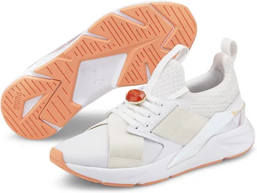 Miniatura 4 de PUMA Womens Muse X5 Crystal G. Lace Up Sneakers Shoes Casual - Off White