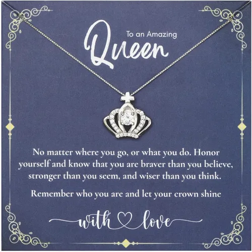 925 Sterling Silver Crown Necklace, Daughter Necklace From Mom And Dad, To My Daughter Necklace From Dad, Gift for Daughter, To My Badass Daughter