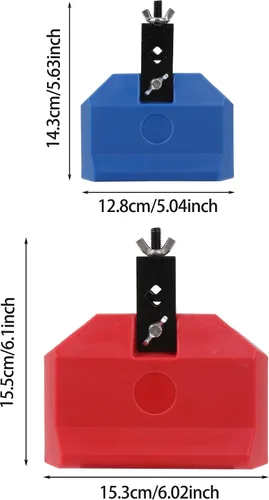 Miniatura 6 de Bloque de percusión musical de plástico 2PCS 170×150×50MM Bloque 150×120×40MM Rojo y Azul