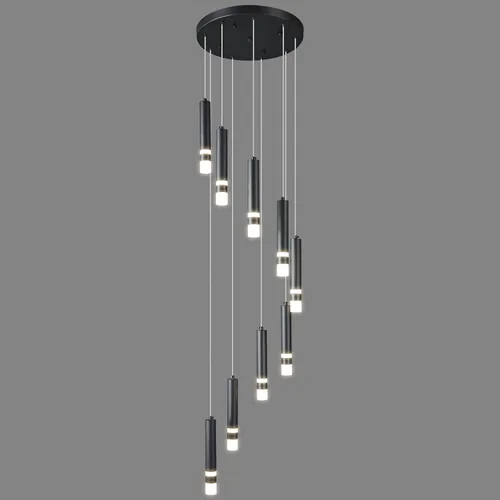 Miniatura 15 de Lámpara de techo colgante moderna de 9 luces regulable LED 54W dorada, gran lámpara de araña para escalera, vestíbulo, sala de estar, dormitorio