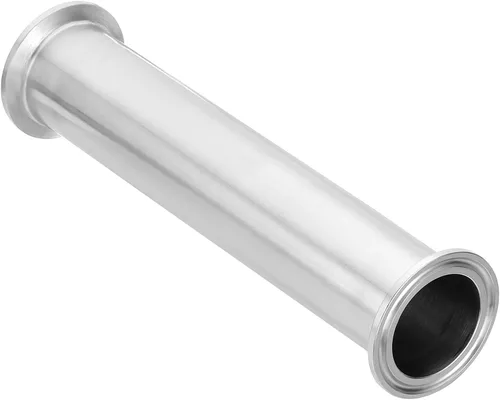 PATIKIL Tubo de tres abrazaderas de diámetro exterior de 1 1/2 pulgadas, tubo sanitario de carrete con brida de virola de 1.988 in (para abrazaderas