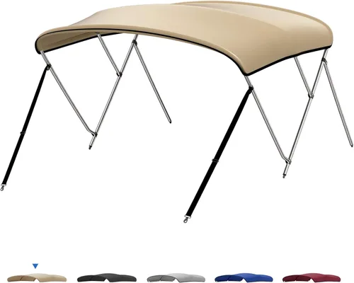 KEMIMOTO Bimini Top para barco, Cubiertas Bimini Tops de Lona de Grado Marino 600D Toldo para Barco con 6 pies de Longitud 54 pulgadas - 96 pulgadas
