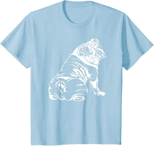 Miniatura 9 de Gracioso Bulldog Inglés playera perro Hund playera regalo, Azul (Heather blue)