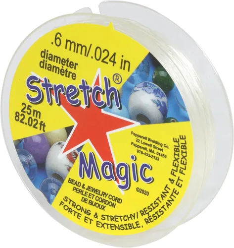 Miniatura 13 de Cordón elástico para cuentas Stretch Magic – Color negro, 0.6mm de diámetro, 100 metros (328 pies) - Fácil de anudar, cuerda fuerte y elástica