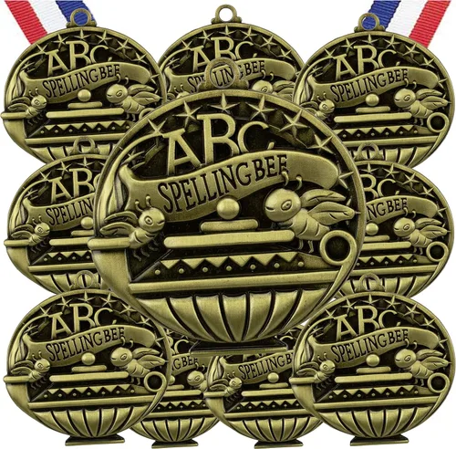 Miniatura 20 de Express Medals Pack of 10 (or More) Engraved Scholastic Academic Award Medals with RWB Neck Ribbons