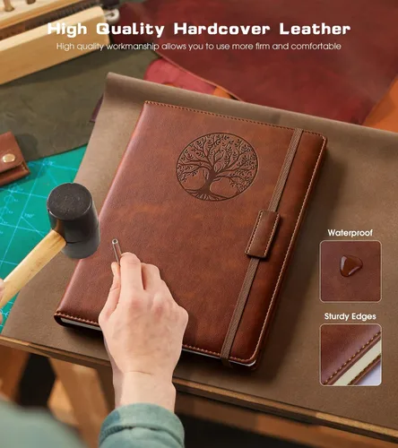 Miniatura 3 de Biuwory Cuaderno diario con líneas para mujeres y hombres, 256 páginas, tamaño A5, de cuero de tapa dura para escribir, viajes, negocios, trabajo