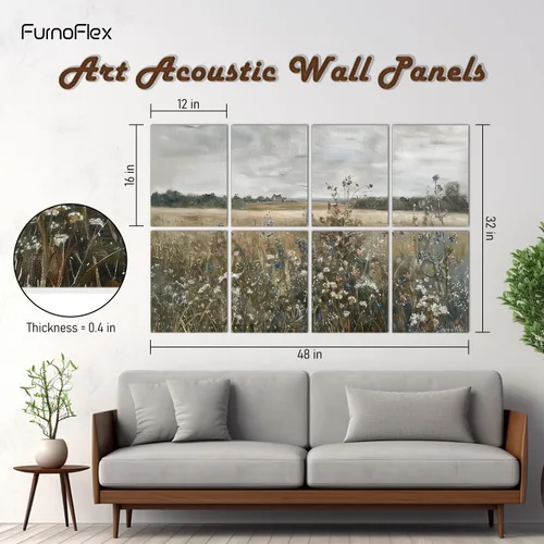 Miniatura 2 de FurnoFlexArt Paneles Acústicos Artísticos Azulejos Decorativos para Habitación Paneles de Espuma Insonorizante Absorbente Amortiguador Cancelador