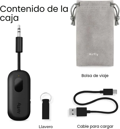 Miniatura 8 de Twelve South AirFly Pro - Transmisor/receptor de audio inalámbrico Bluetooth para hasta 2 AirPods/auriculares inalámbricos; uso con cualquier Negro