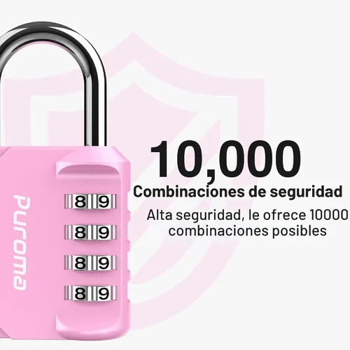 Miniatura 2 de Puroma - Candado impermeable de combinación de 4 dígitos, para intemperie, para casillero escolar o deportivo, valla, caja de herramientas, puerta