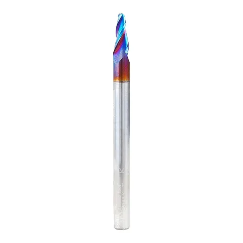 Miniatura 18 de Amana Tool 46286-K Brocas de enrutador CNC en espiral de corte de carburo para plástico, madera 2D/3D tallado 3.6 grados punta de bola de ángulo