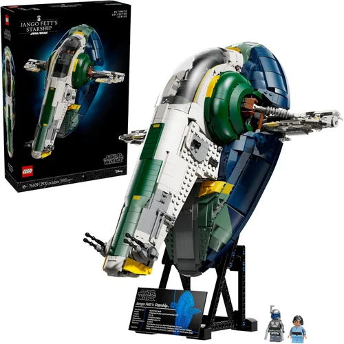 LEGO Star Wars Nave Estelar Clase Firespray de Jango Fett Set de Construcción para Adultos - Kit de Modelo Coleccionable El Ataque de los Clones y