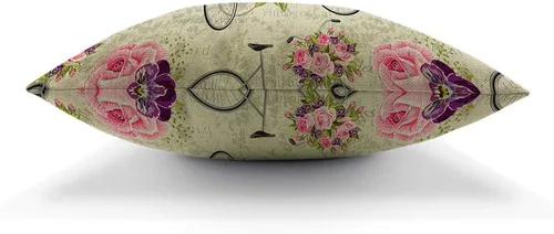 Miniatura 5 de AOYEGO Funda de almohadón de bicicleta 12x20 pulgadas, diseño vintage rústico de rosa de jardín, flor rosa en bicicleta, fundas de almohada