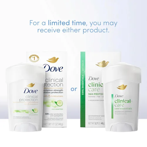 Miniatura 3 de Dove Clinical + Care Clinical Protection Antitranspirant Cool Essentials con suero nutritivo 96 horas de protección contra olores 1.7 onzas